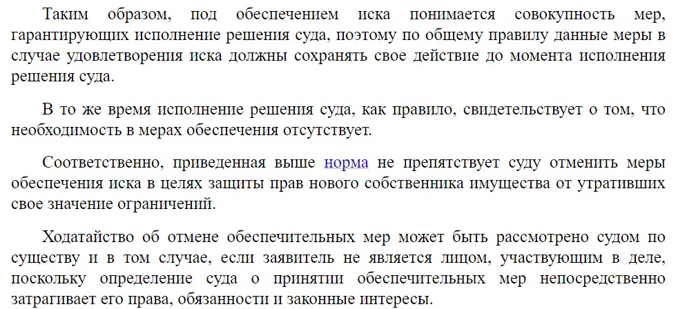 отменить обеспечительную меру